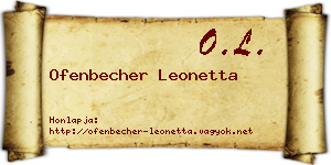 Ofenbecher Leonetta névjegykártya